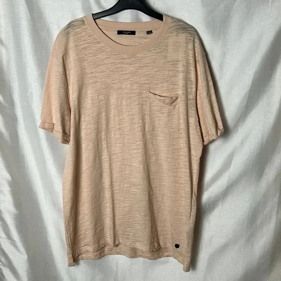 Jack & Jones.T shirt,men XL textured light peach  short sleeve, rolled up cuff - Picture 1 of 13